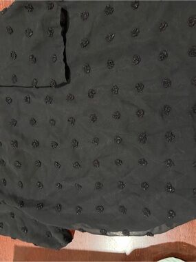 Black Swiss Dot Chiffon Top